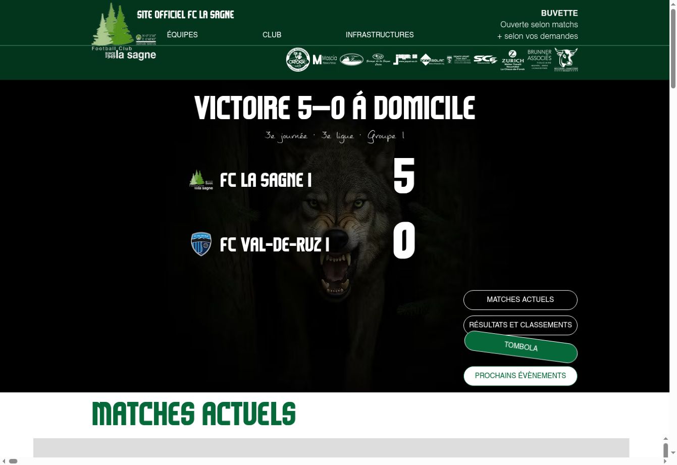Capture du site FC La Sagne réalisée en septembre 2026