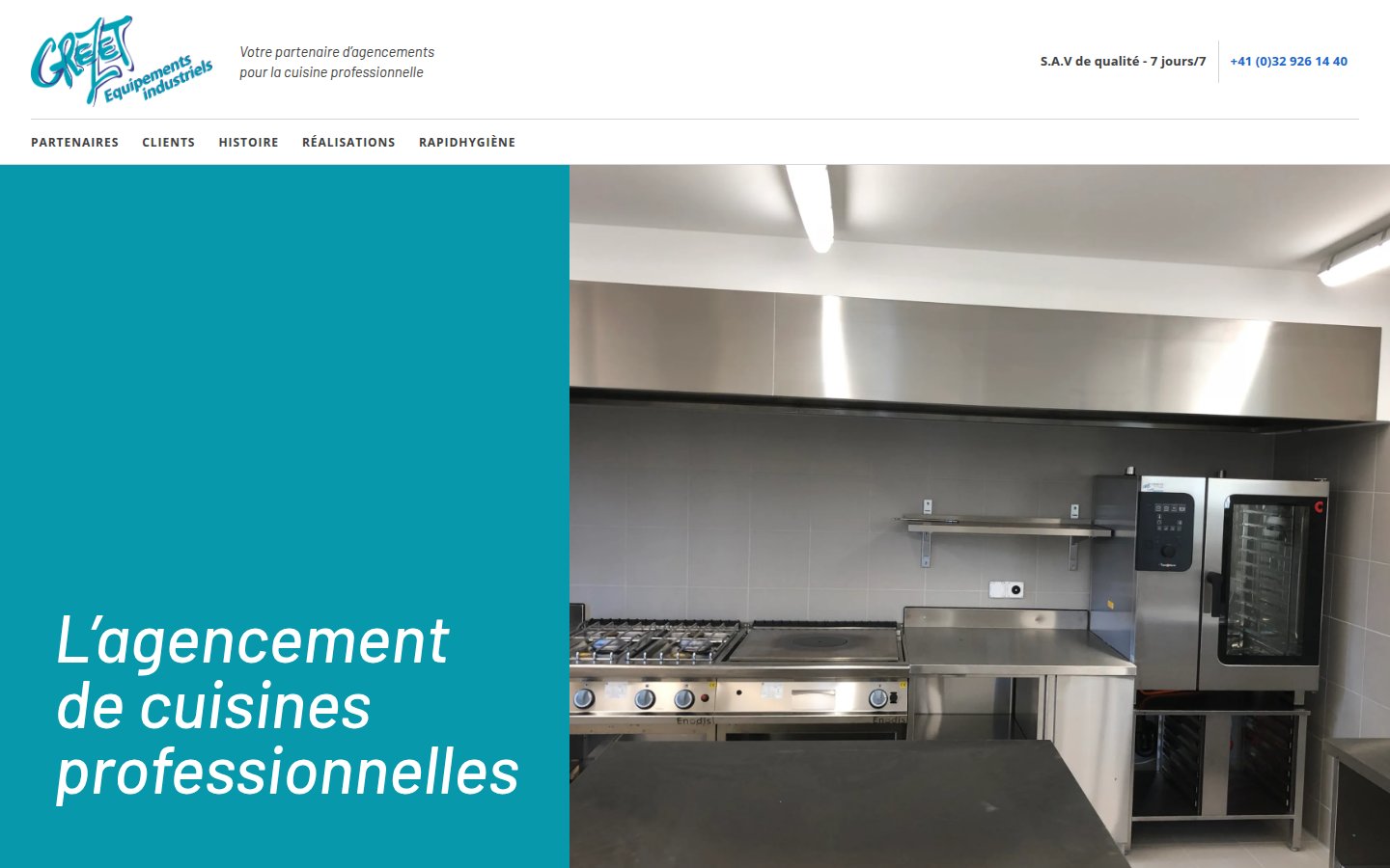 Page d’accueil Grezet & Anthoine : agencement de cuisines professionnelles à La Chaux-de-Fonds